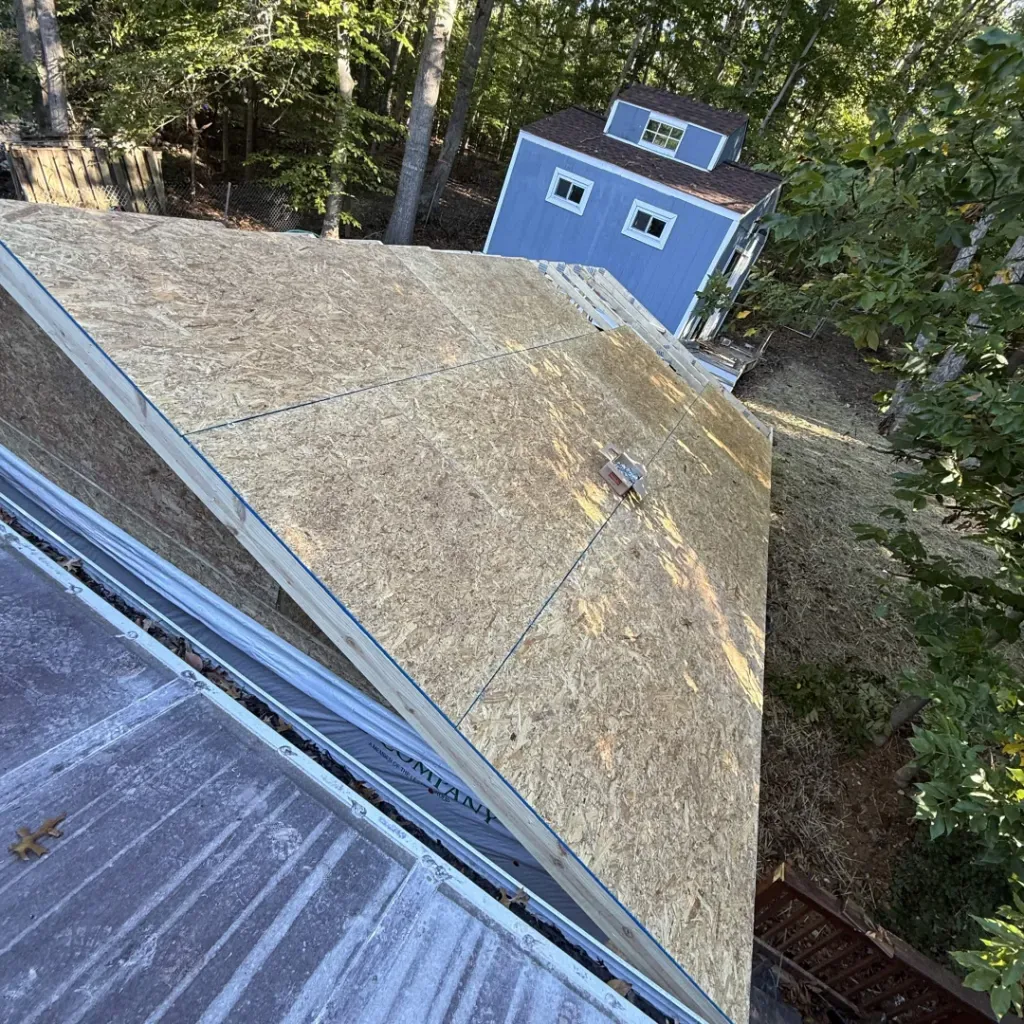New roof decking going down