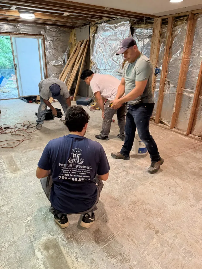 Our crew mid-remodel