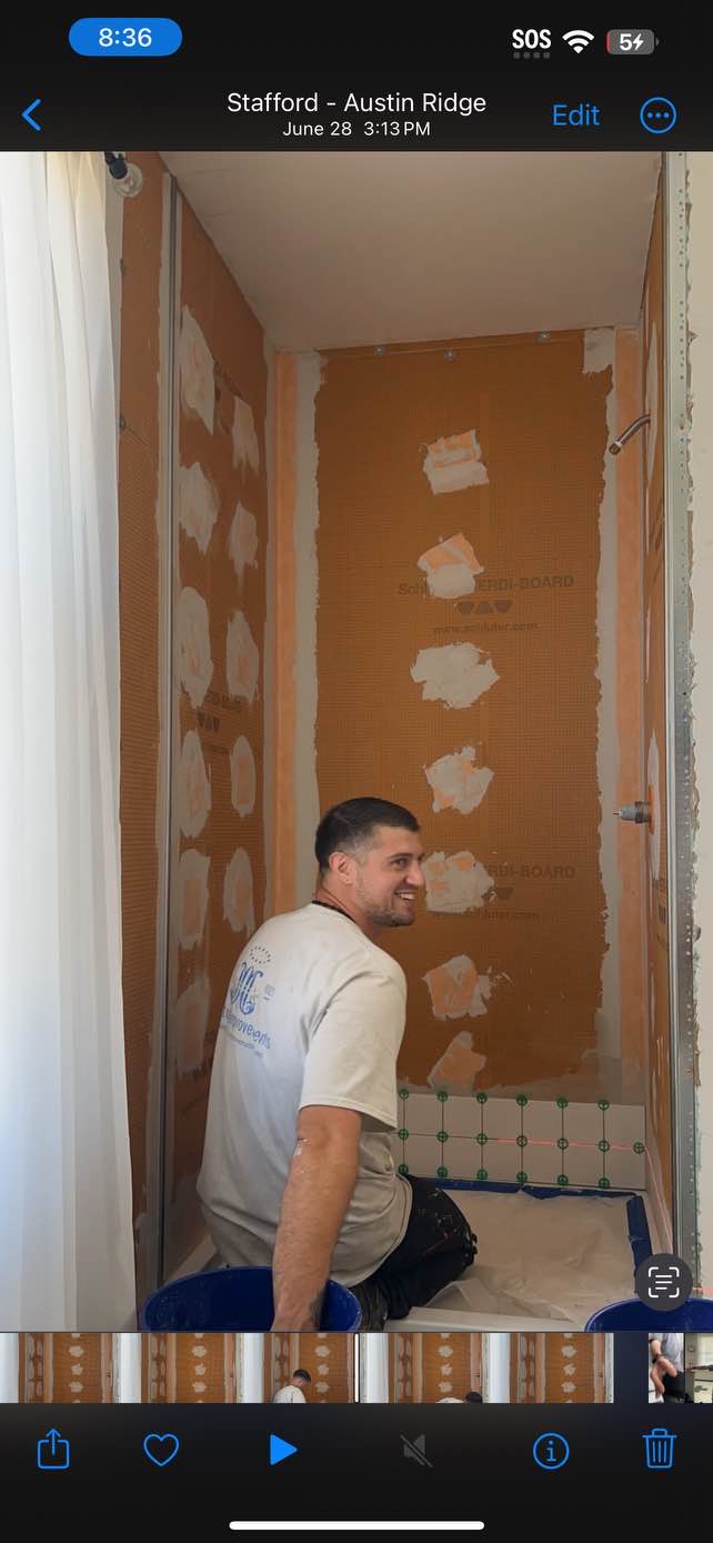 Waterproofing a Schluter shower in Stafford